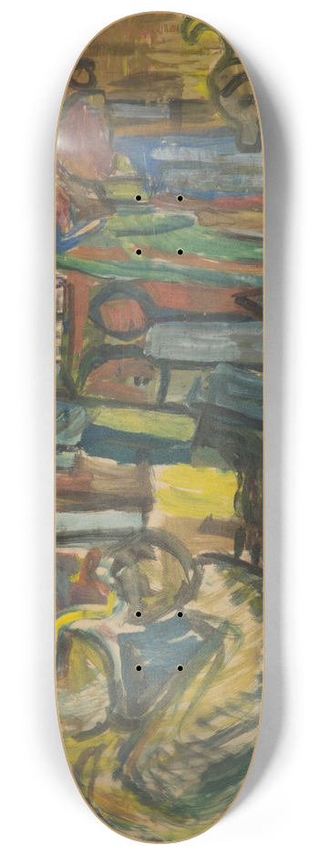 Sasza Blonder - Mczyzna z fajk na tle podwrza 8.25 inch art skate deck