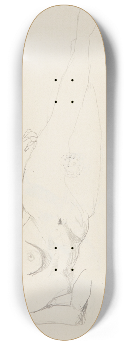 Adolf Sternschuss - akt lecej na boku kobiety 8.25 inch art skate deck