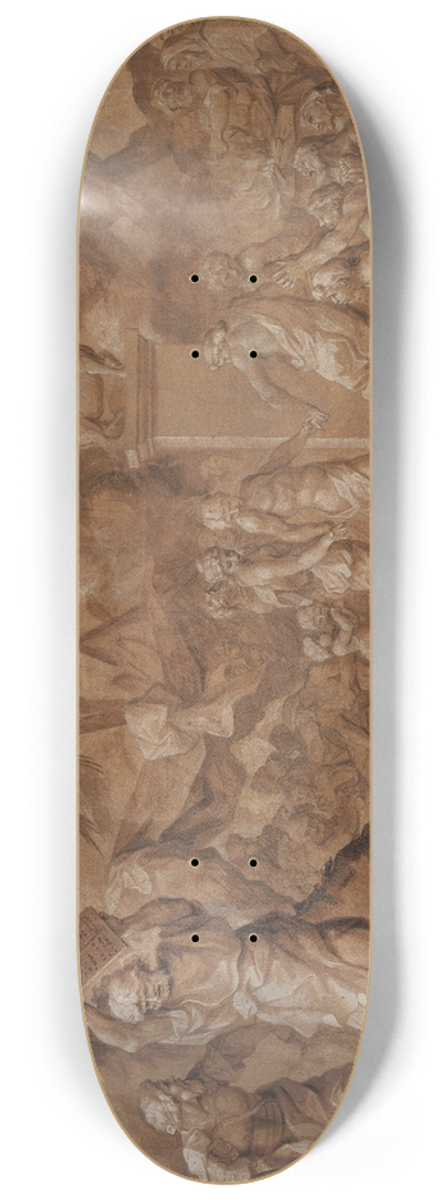 Sbastien Bourdon - The Israelites Dancing around the Golden Calf 8.25 inch art skate deck