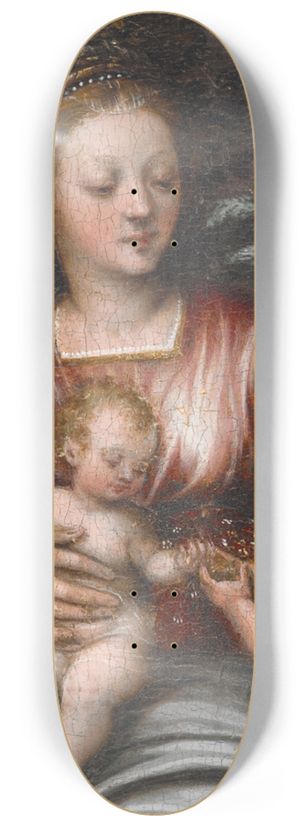 Scarsellino - Madonna and Child with St. John the Baptist 8.25 inch art skate deck