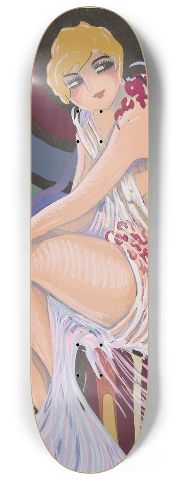 S. Chompr - Zittende vrouw, met draperie. 8.25 inch art skate deck