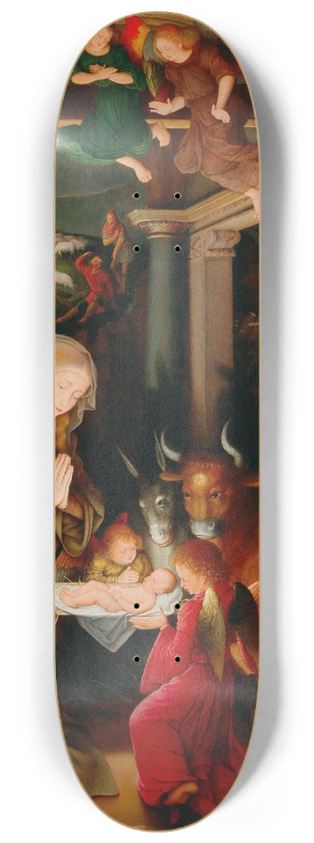 School of Bruges - Adoration of the Shepherds 8.25 inch art skate deck