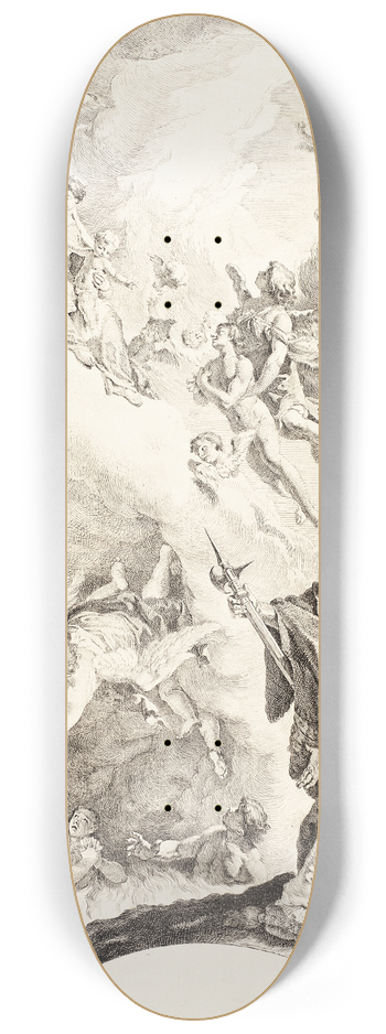 Sebastiano Ricci - Pope Gregory the Great and Saint Vitale Interceding for the Souls in Purgatory 8.25 inch art skate deck