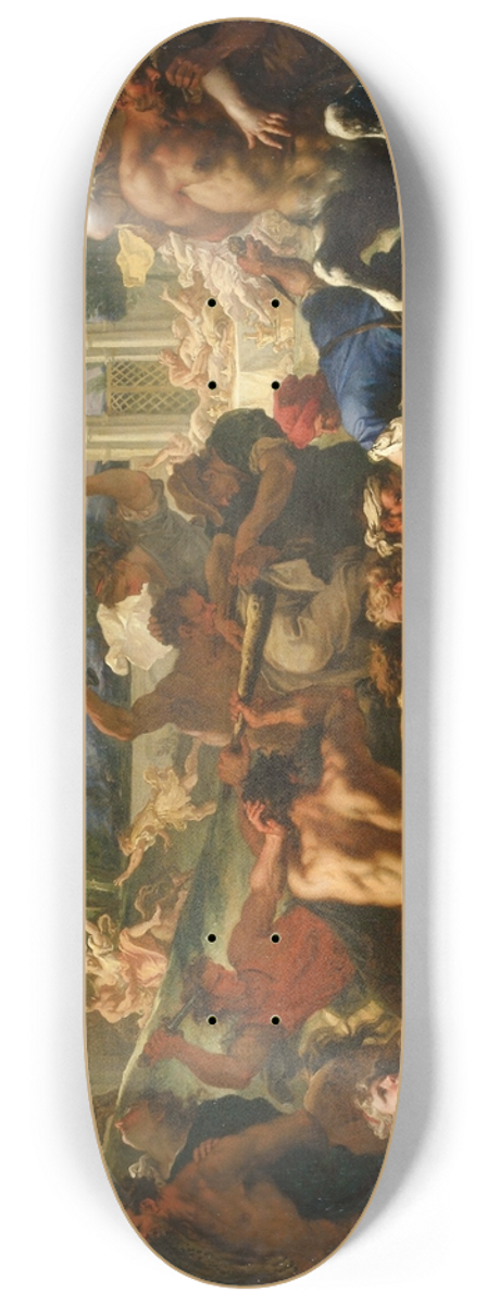 Sebastiano Ricci - The Battle of the Lapiths and Centaurs 8.25 inch art skate deck