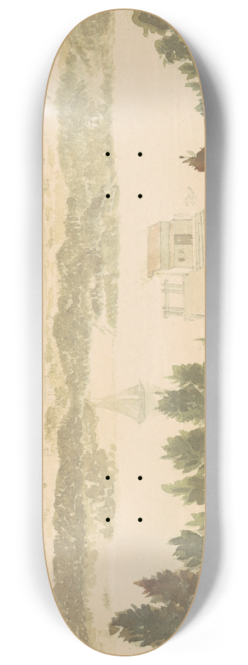 Seth Eastman - Constitution Island and Foundry from West Point, New York 8.25 inch art skate deck