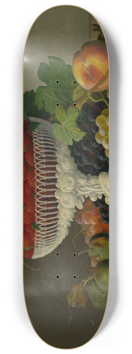 Severin Roesen - Still Life with Strawberries in a Compote 8.25 inch art skate deck