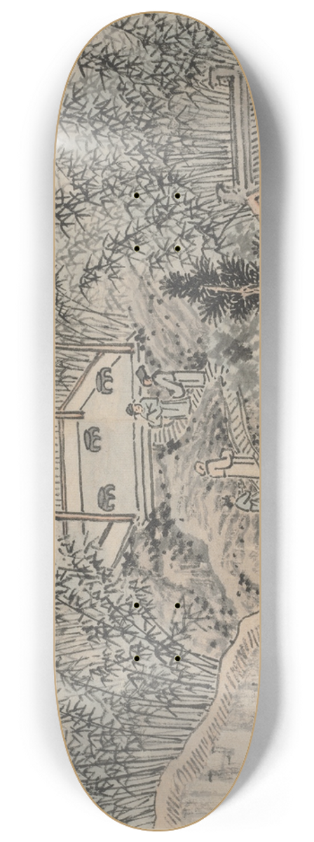 Shen Zhou - Bamboo Pavilion, Tiger Hill 8.25 inch art skate deck