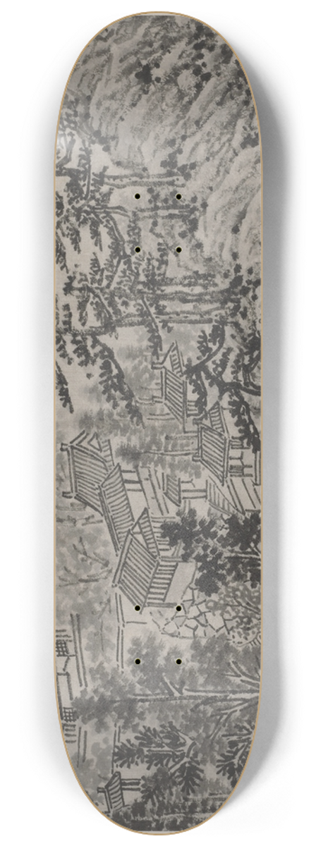 Shen Zhou - Cloud-Climbing Pavilion 8.25 inch art skate deck
