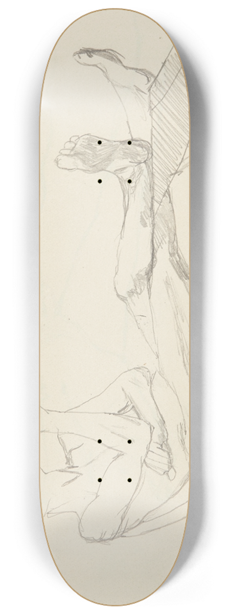 Adolf Sternschuss - Akt siedzcego mczyzny trzymajcego nogi na krzeseku typu trjng 8.25 inch art skate deck