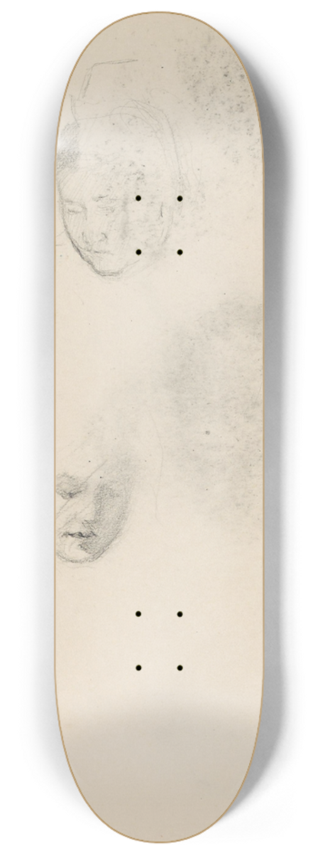 Signe Scheel - Riss av to ansikter 8.25 inch art skate deck