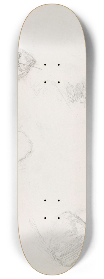 Signe Scheel - Riss av to hoder og ett mannsportrett 8.25 inch art skate deck