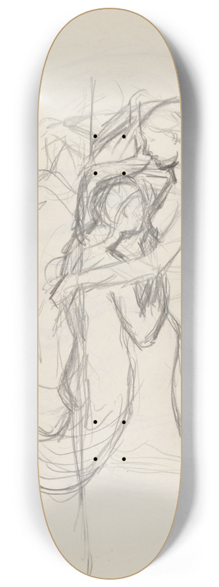Signe Scheel - Triton og kvinne med vinger 8.25 inch art skate deck
