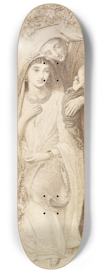Simeon Solomon - Ruth, Naomi and the Child Obed 8.25 inch art skate deck