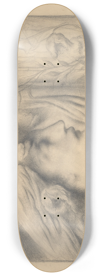 Simeon Solomon - Sleep at the Antechamber of Death 8.25 inch art skate deck