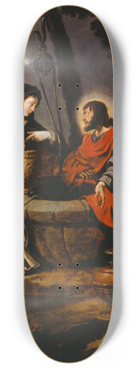 Simon de Vos - Christ and the Samaritan Woman 8.25 inch art skate deck