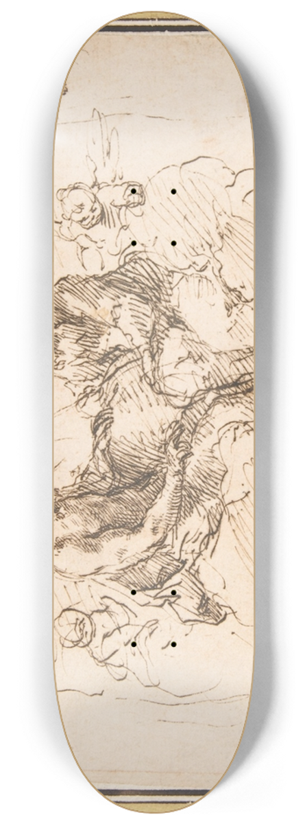 Simone Cantarini - The Holy Trinity in Glory 8.25 inch art skate deck