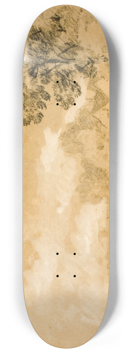 Sir Augustus Wall Callcott - Landscape with Stile 8.25 inch art skate deck