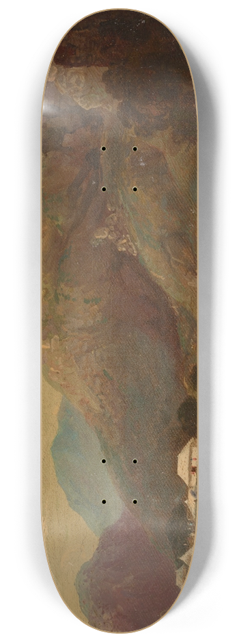 Sir Charles D'Oyly - An encampment by a river at dusk 8.25 inch art skate deck
