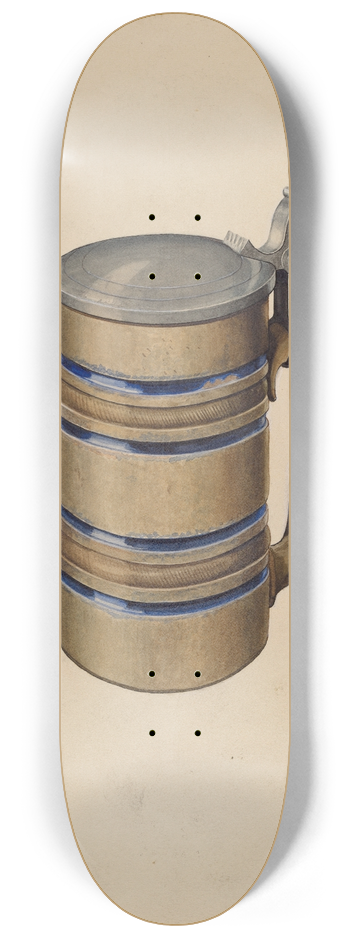 Arthur Mathews - Stoneware and Pewter Beer Mug 8.25 inch art skate deck