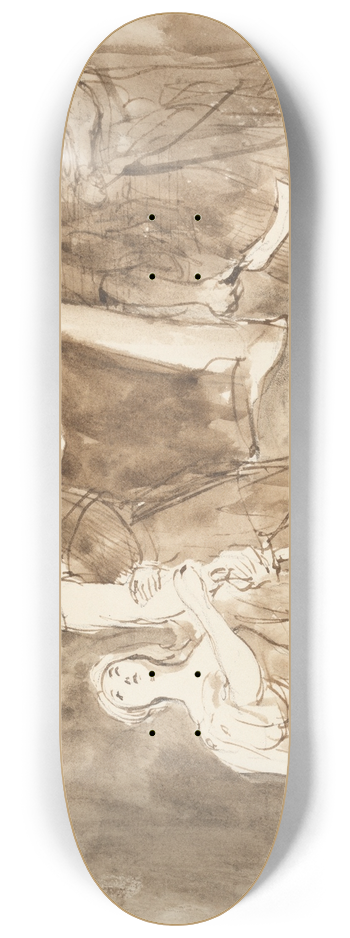 Sir David Wilkie - Scene from Quentin Durward 8.25 inch art skate deck