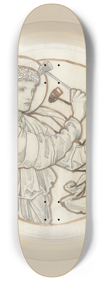 Sir Edward Coley Burne-Jones - Angel Playing on Bells 8.25 inch art skate deck
