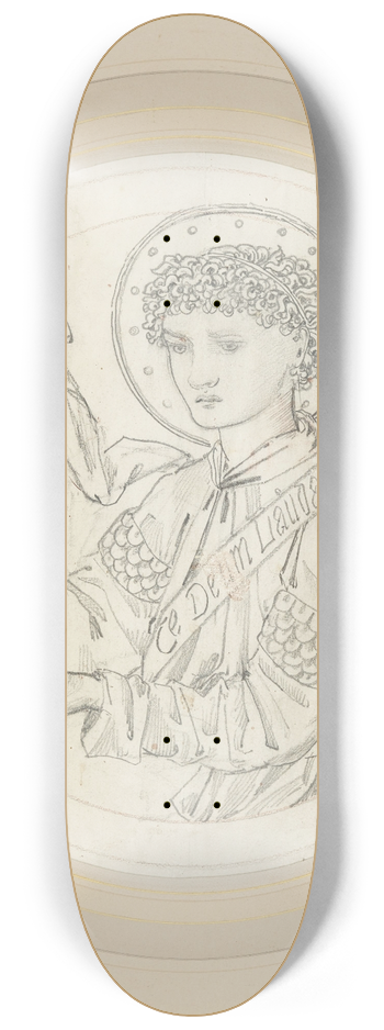 Sir Edward Coley Burne-Jones - Angel Playing on Bells 8.25 inch art skate deck