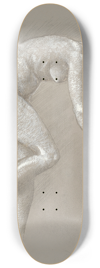 Sir Edward Coley Burne-Jones - Female nude study 8.25 inch art skate deck