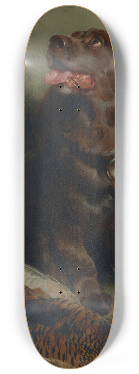 Sir Edwin Henry Landseer - A Sussex Spaniel and a pheasant 8.25 inch art skate deck