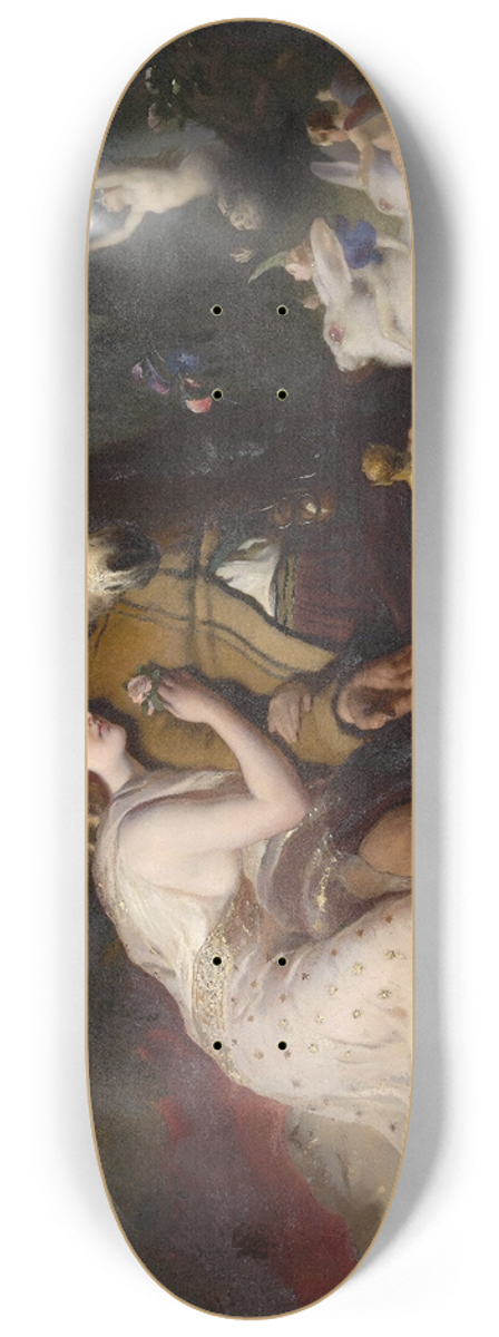 Sir Edwin Henry Landseer - Scene from a Midsummer Nights Dream. Titania and Bottom 8.25 inch art skate deck