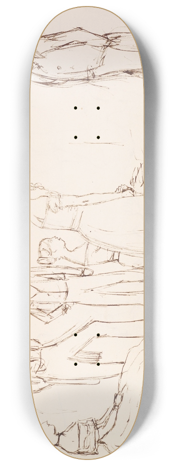 Sir John Everett Millais - Sketch of an Evening Party 8.25 inch art skate deck