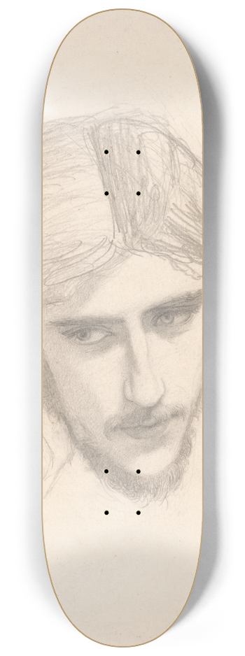 Sir John Everett Millais - Study for the Head of Ferdinand in Ferdinand Lured by Ariel 8.25 inch art skate deck