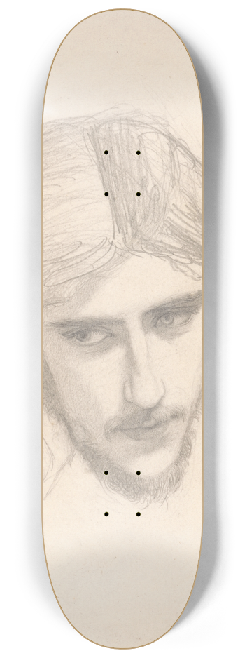 Sir John Everett Millais - Study for the Head of Ferdinand in Ferdinand Lured by Ariel 8.25 inch art skate deck