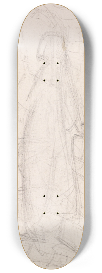 Sir John Everett Millais - Tennysons St Agnes Eve  Compositional Sketch 8.25 inch art skate deck
