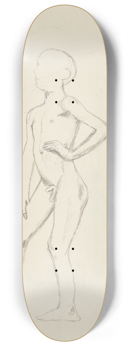 Adolf Sternschuss - akt stojcego chopca 8.25 inch art skate deck