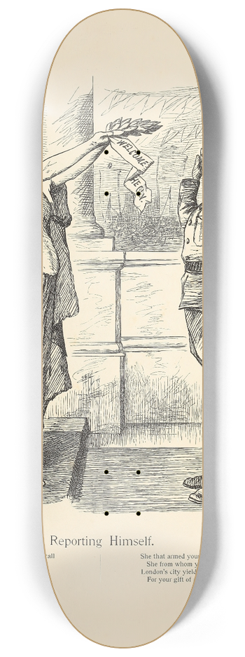 Sir John Tenniel - Reporting Himself 8.25 inch art skate deck