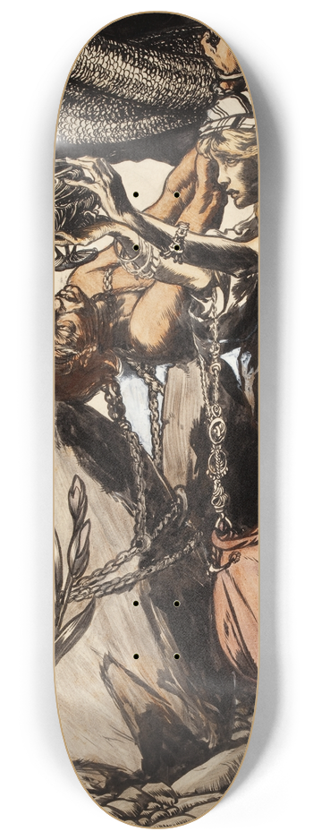 Arthur Rackham - Loki and Sigyn 8.25 inch art skate deck