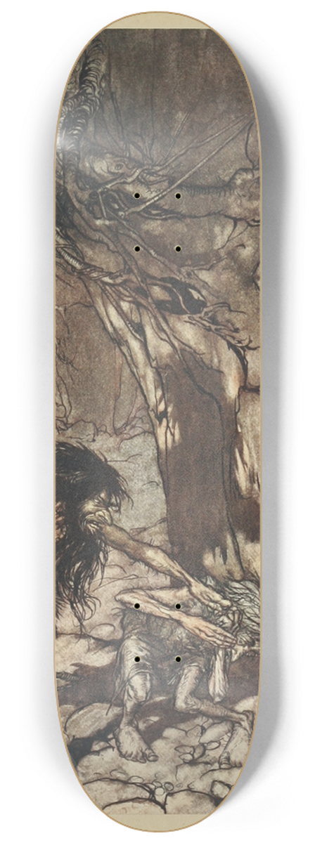 Arthur Rackham - Mime, howling. Ohe! Ohe! Oh! Oh! 8.25 inch art skate deck