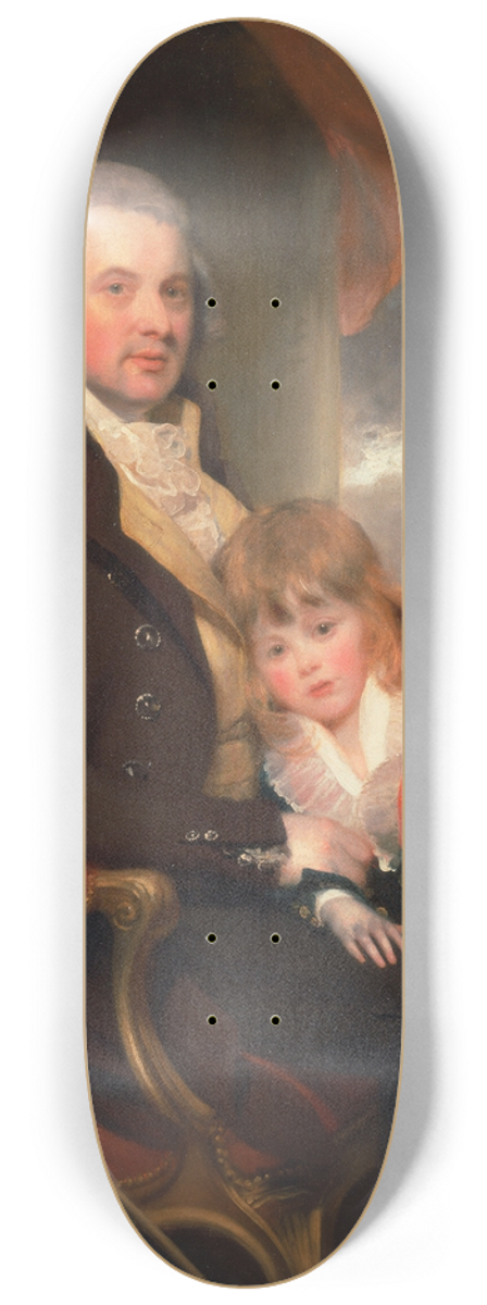 Sir William Beechey - Edward George Lind And His Son, Montague 8.25 inch art skate deck