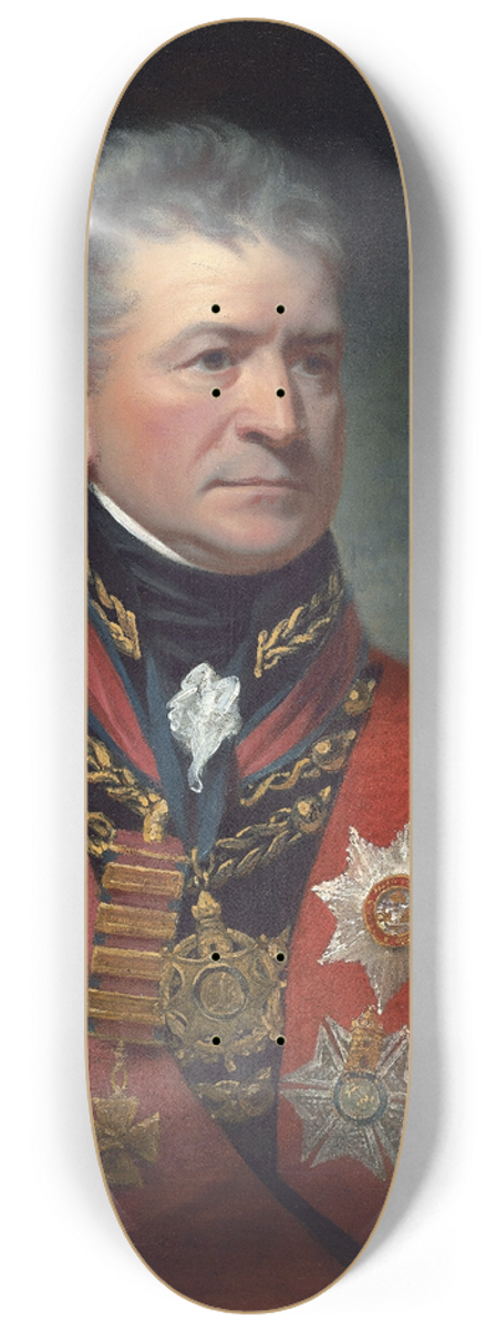 Sir William Beechey - Lieutenant-General Sir Thomas Picton 8.25 inch art skate deck