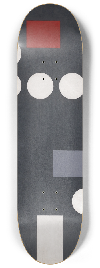 Sophie Taeuber-Arp - Composition with Rectangles and Circles on Black Ground 8.25 inch art skate deck