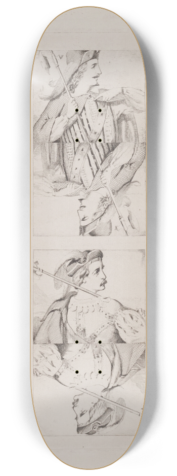 Sophus Schack - Raderinger til spillekort, kngte 8.25 inch art skate deck