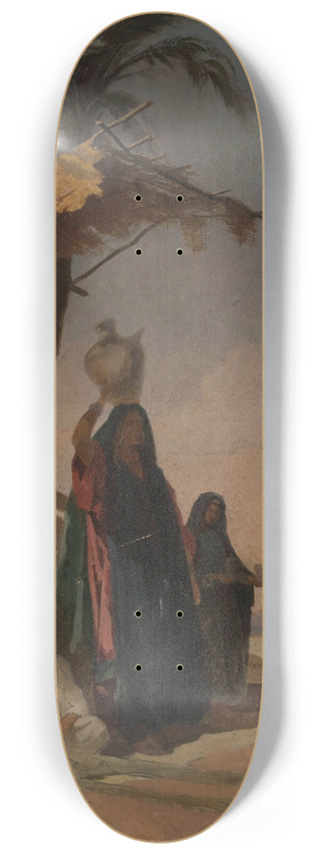 Stanisaw Chlebowski - Eastern genre scene under a palm tree 8.25 inch art skate deck