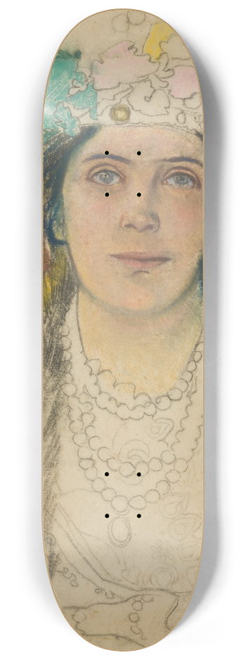 Stanisaw Wyspiaski - Portret Wandy Siemaszkowej w roli Panny Modej w Weselu Stanisawa Wyspiaskiego 8.25 inch art skate deck