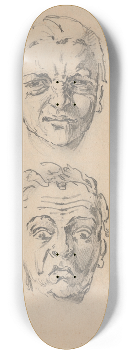Stanisaw Wyspiaski - Studies of a mans head with different face expressions 8.25 inch art skate deck