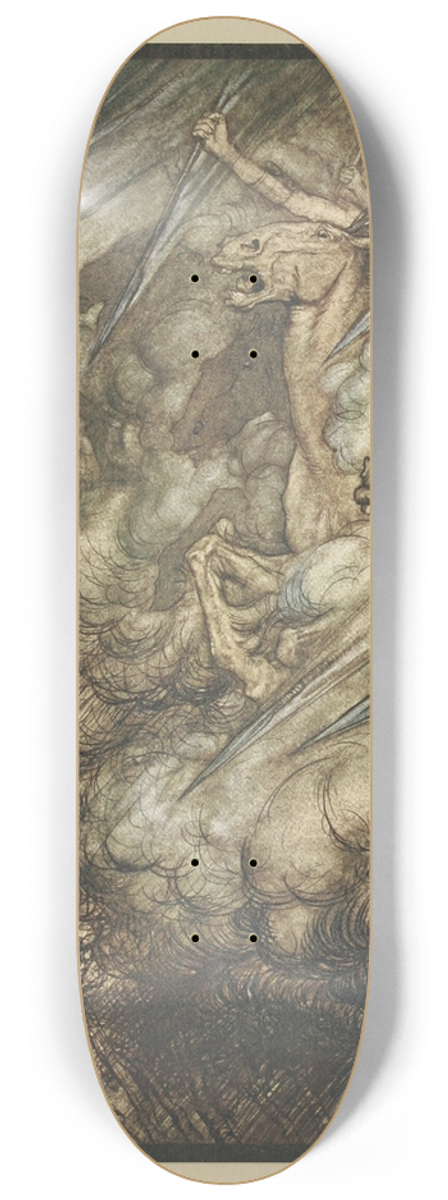 Arthur Rackham - The ride of the Valkyries 8.25 inch art skate deck