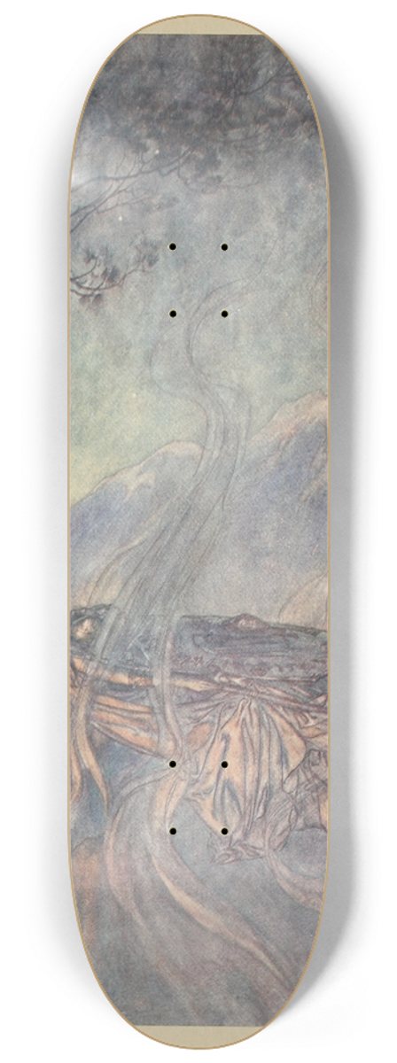 Arthur Rackham - The sleep of Brunnhilde 8.25 inch art skate deck