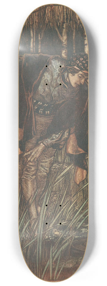 Arthur Rackham - The white snake 8.25 inch art skate deck