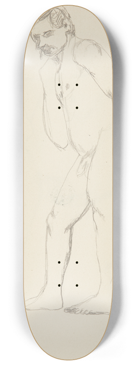 Adolf Sternschuss - akt stojcego pochylonego mczyzny 8.25 inch art skate deck