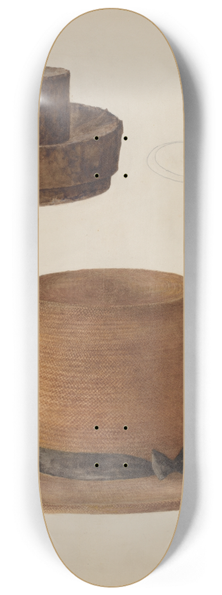 Stella Mosher - Mans Straw Hat 8.25 inch art skate deck