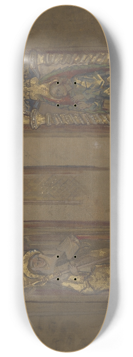 Susanne Renate Granitsch - Heiliger mit Bischofsstab und Buch; Engel jeweils in einer Nische 8.25 inch art skate deck